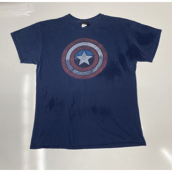 Men’s Captain Americas Shield Marvel Blue Short Sleeve Graphic T shirt size M - Picture 1 of 8